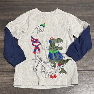 Carter's Dino Adventure Long Sleeve Tee - Gray and Navy